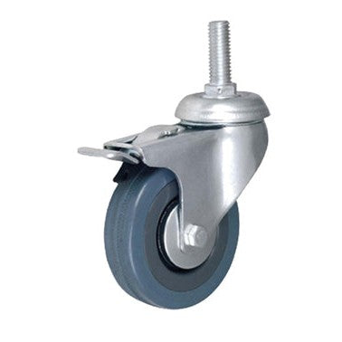 Točak gumeni (sivi) okretan sa kočnicom na šrafu 50 - POLJOBIT pbit POLJOBIT Madras doo Beograd