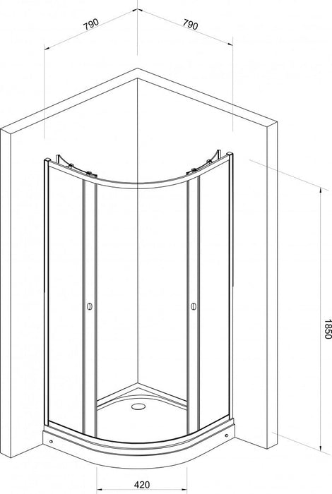 Tuš kabina polukružna 80x80cm JL 4280 (JL 4280) Tuš kabine Minotti JL 4280 Madras doo Beograd