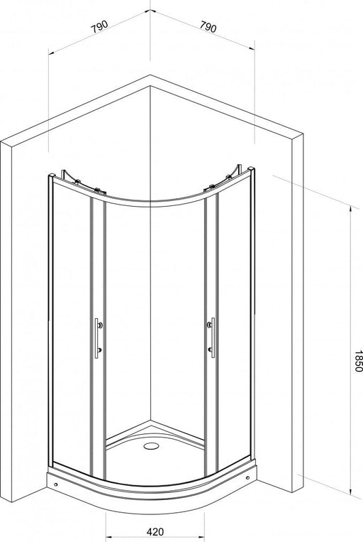 Tuš kabina polukružna 80x80x185cm 5mm staklo sa kvadratićima (JAK 5281) Tuš kabine Minotti JAK 5281 Madras doo Beograd