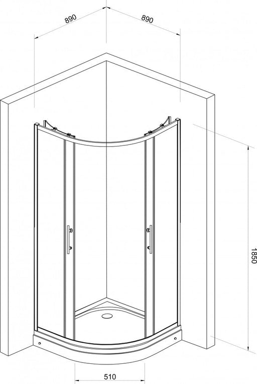 Tuš kabina polukružna 90x90x185cm 5mm staklo sa kvadratićima (JAK 5291) Tuš kabine Minotti JAK 5291 Madras doo Beograd