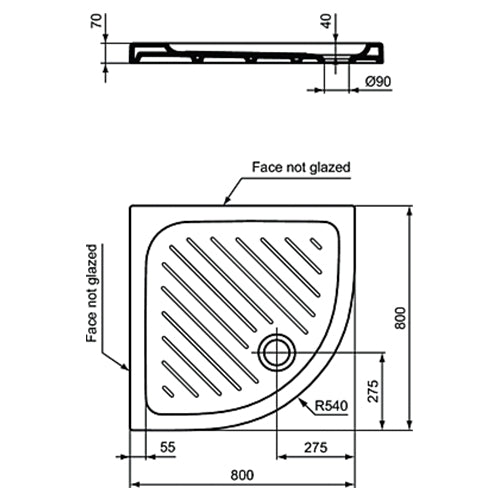 TUŠ KADA FRESH R80 Slim – VIDIMA W836401 Tuš kade Vidima Madras doo Beograd
