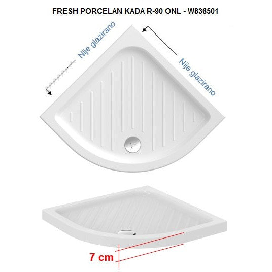 TUŠ KADA SEVAFRESH R90 Slim – VIDIMA W836501 Tuš kade Vidima Madras doo Beograd