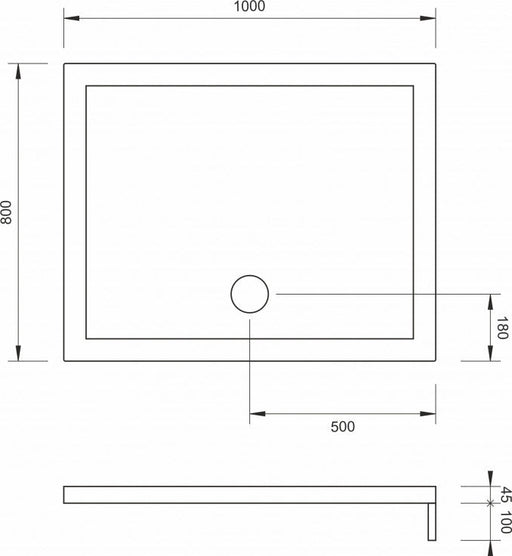 Tuš kadica CONCEPT 1000x800 sa demontažnom maskom (C-09-P10080) Tuš kade Concept C-09-P10080 Madras doo Beograd