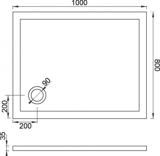 Tuš kadica CONCEPT SOLILUX 1000x800x35 bez sifona (C-11-1080) Tuš kade Concept Madras doo Beograd