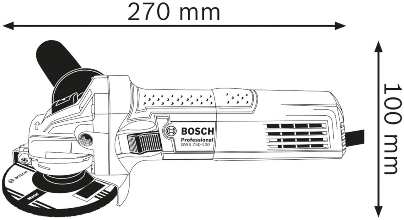 Ugaona brusilica mala Bosch GWS 750-125; 750W; 125mm + ploča za grubu obradu (060139400B) Mala ugaona brusilica BOSCH BOSCH-060139400B Madras doo Beograd