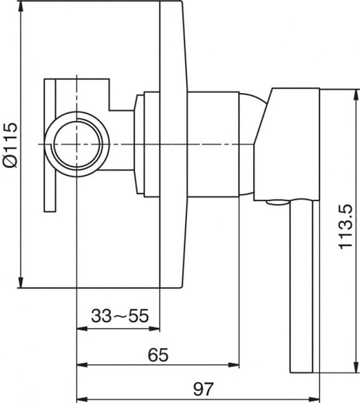 Ugradna baterija za lavabo MINOTTI TUBO sa izlivom 210mm (61S02) Baterije Minotti 61S02 Madras doo Beograd