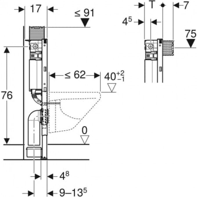 Ugradni vodokotlić GEBERIT DUOFIX OMEGA 82cm (GB111.011.00.1) Ugradni vodokotlići Geberit GB111.011.00.1 Madras doo Beograd