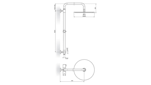 USPONSKI TUŠ STOLZ INOX FI300 PUTK12 ROSAN Usponski tuševi Rosan PUTK12 Madras doo Beograd