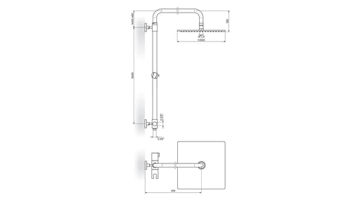 USPONSKI TUŠ STOLZ INOX300X300 PUTK13 ROSAN Usponski tuševi Rosan PUTK13 Madras doo Beograd