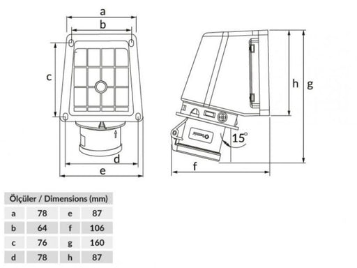 UTIČNICA ZIDNA UKO-UTO BEMIS IP44 16A 2P 24V BC1-1102-2535 Priključnice Madras doo Beograd Madras doo Beograd