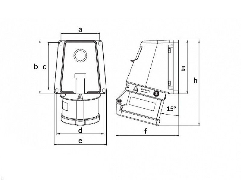 UTIČNICA ZIDNA UKO-UTO BEMIS IP44 16A 3P+E 380V BC1-1504-2535 Priključnice Madras doo Beograd Madras doo Beograd