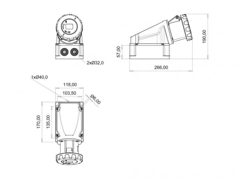 UTIČNICA ZIDNA UKO-UTO BEMIS IP67 63A 3P+E 400V BC1-4504-7535 Priključnice Madras doo Beograd Madras doo Beograd