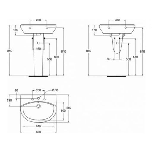 Vidima stub za umivaonike W314201 Umivaonici Vidima Madras doo Beograd