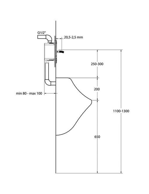 Vidima ventil za pisoar sa skrivenim dovodom B7391AA Pisoari Vidima Madras doo Beograd