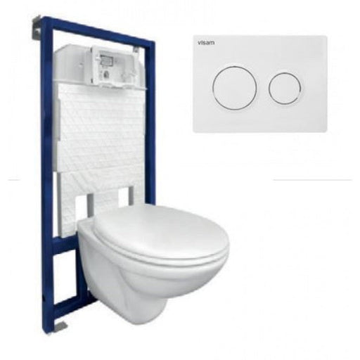 Visam ugradni vodokotlić+Visam Olimpos beli taster+Jika PRO konzolna wc šolja+ Minotti soft close wc daska (112-001-SET23) WC setovi ( Ugradni vodokotlići + konzolne WC šolje) Visam Madras doo Beograd