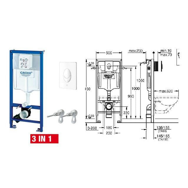 VODOKOTLIĆ UGRADNI SKATE SA BELOM TIPKOM – GROHE 38722001 Ugradni vodokotlići Grohe 0110817020 Madras doo Beograd