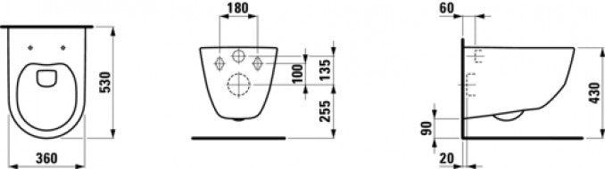 WC Šolja konzolna LAUFEN PRO rimless (LA8209660000001) Konzolne wc šolje Laufen LA8209660000001 Madras doo Beograd