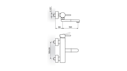 ZERRO BATERIJA ZA SUDOPERU ILI LAVABO ZIDNA 150mm ROSAN Baterije za sudoperu Rosan JZ32115 Madras doo Beograd