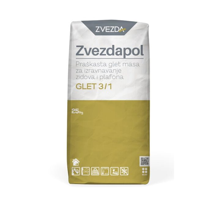 ZVEZDAPOL Praškasta glet masa 3/1 25KG Građevinski materijali Zvezda Madras doo Beograd